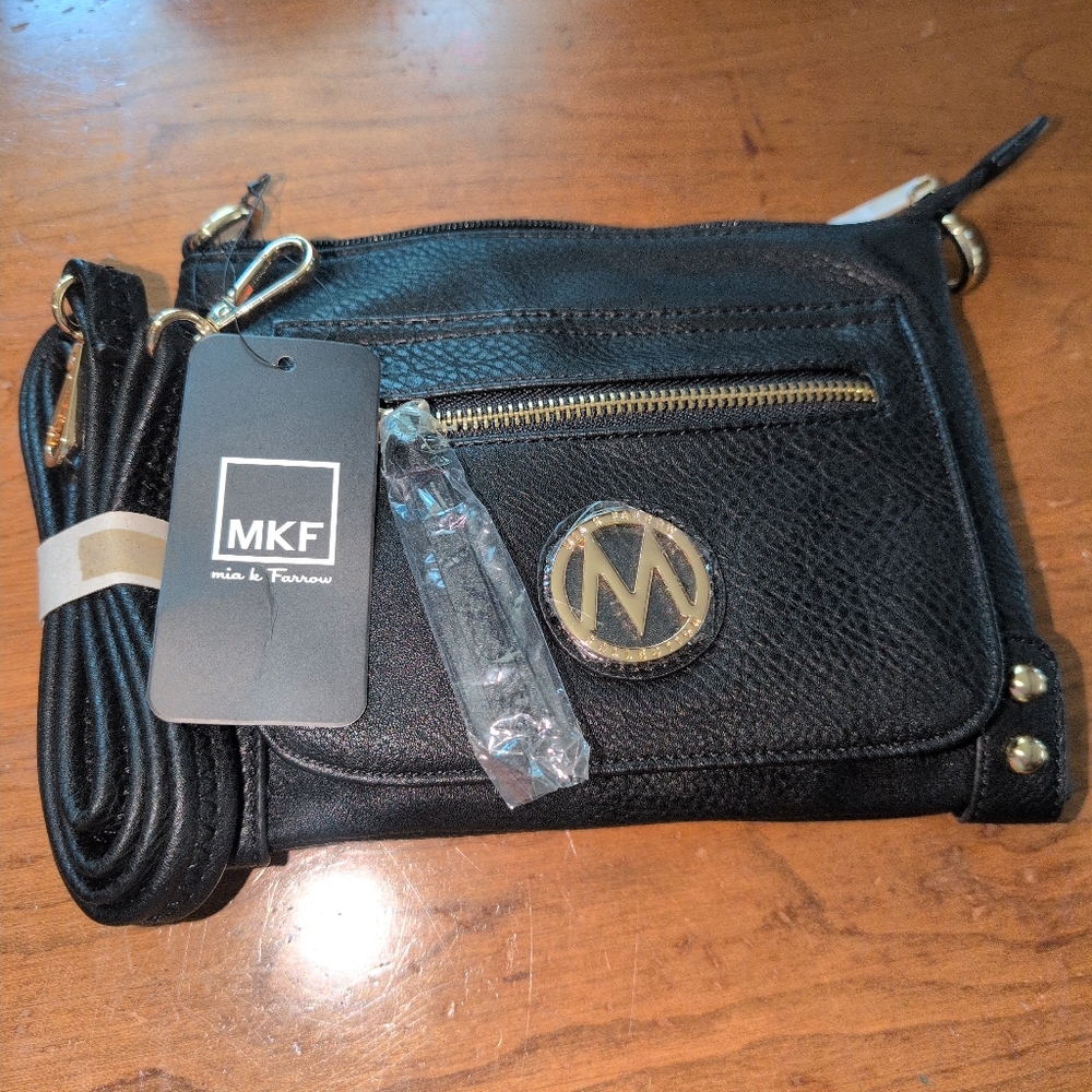 MKF Collection Rudy Crossbody Bag by Mia K Farrow, Shoulder Strap, Black, NWT